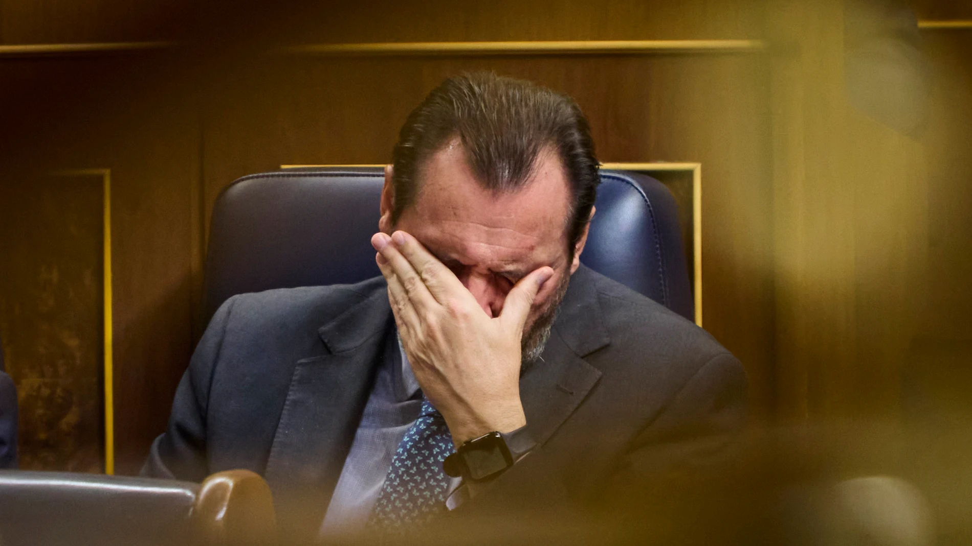 Óscar Puente durante el pleno en el Congreso de los Diputados.