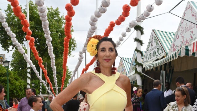 Paz Padilla en la fiesta de "El Turronero" en la Feria de Abril de Sevilla