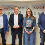 Federico Martín, presidente de CSIF Salamanca; Mario Gutiérrez, presidente del sector nacional de Educación de CSIF; Isabel Madruga, presidenta del sector autonómico de Educación; y Benjamín Castro, presidente autonómico de CSIF Castilla y León