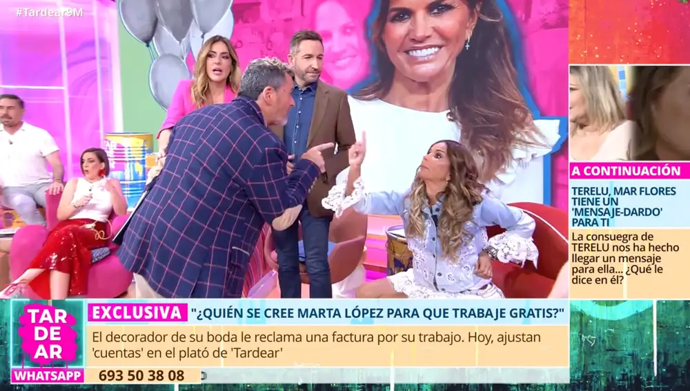 Captura del encontronazo entre Marta López y su decorador en pleno directo de 'TardeAR'