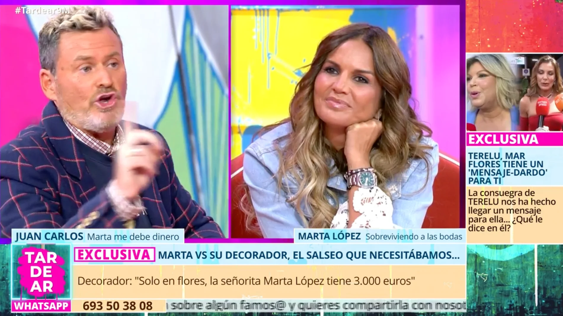Captura de Marta López y el decorador de su boda en 'TardeAR'
