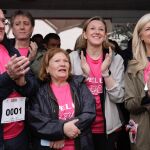 La vicepresidenta de la Junta, Isabel Blanco; el alcalde de Valladolid, Jesús Julio Carnero; y el líder socialista, Carlos Martínez, tras suspenderse la Marcha Asprona
