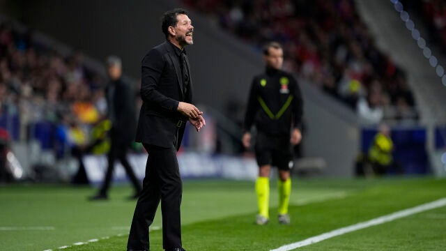 Simeone, en el partido ante la Real Sociedad