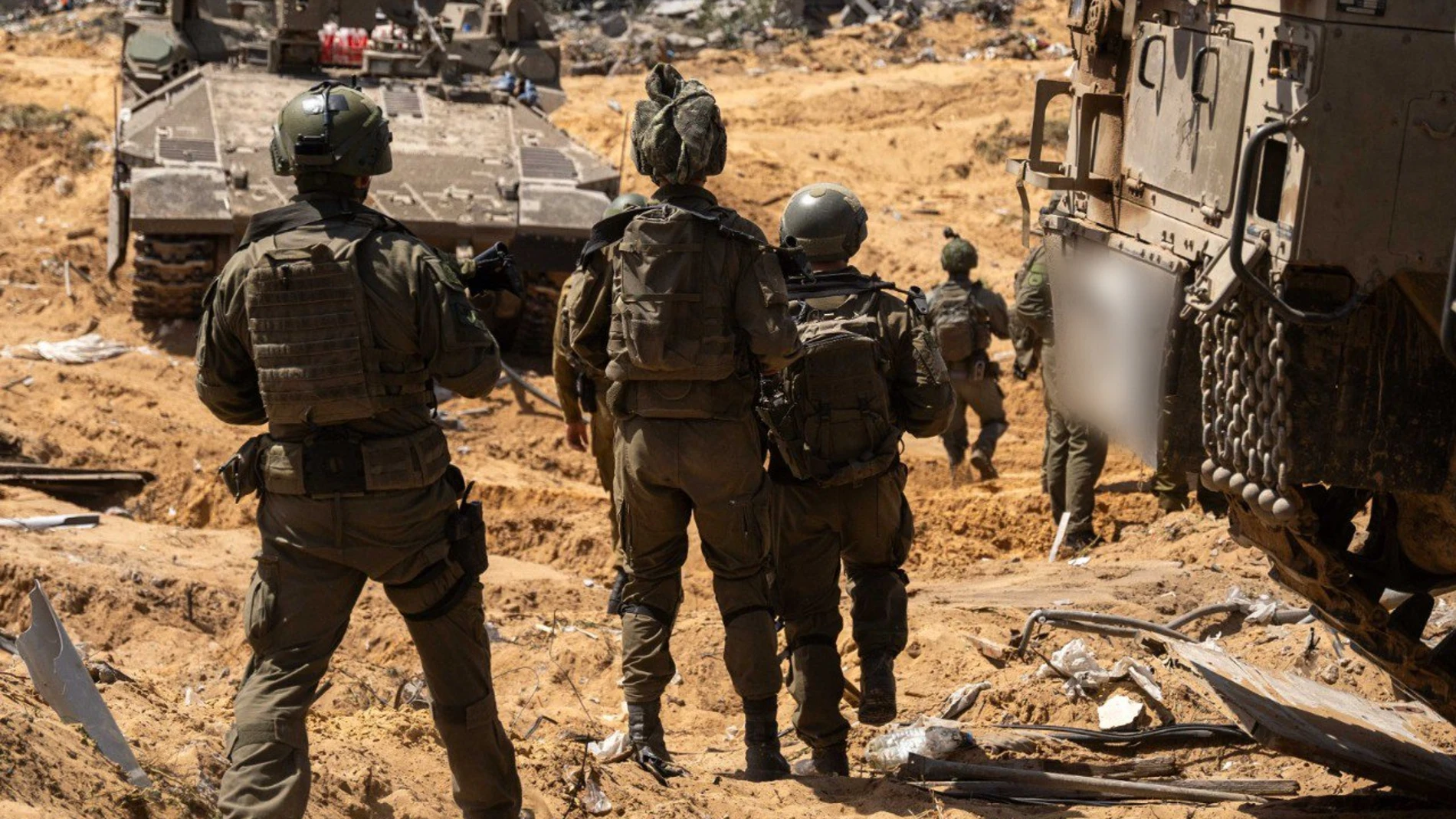 GAZA, May 6, 2025 -- This photo released by Israel Defense Forces on May 6, 2025 shows Israeli troops operating in the southern Gaza Strip. Israeli Prime Minister Benjamin Netanyahu warned on Monday that the country's new offensive in the Gaza Strip would be "intensive," referring to a plan approved by his security cabinet on escalating the ongoing campaign in Gaza. Europa Press/Contacto/Chen Junqing 06/05/2025 ONLY FOR USE IN SPAIN