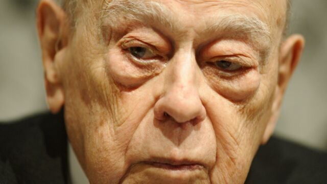 El expresidente de Catalunya Jordi Pujol durante la presentación de su libro 'Des dels turons a l'altra banda del riu'.