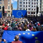 Concentración en Madrid en defensa de Europa y la democracia