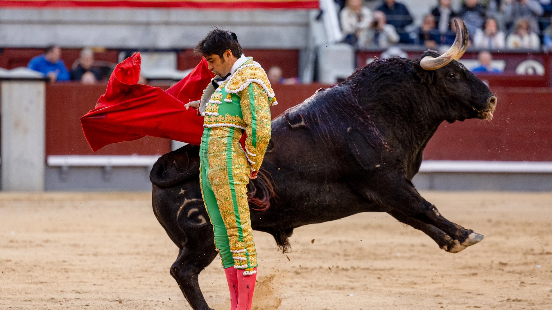 MADRID, 11/05/2025.-El diestro Miguel Ángel Perera durante la corrida de toros con reses de Fuente Ymbro, junto a los diestros Paco Ureña y Ginés Marín, este domingo en la Plaza de Toros de Las Ventas en Madrid.-EFE/ Daniel González