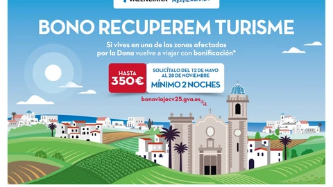 Turisme CV abre este lunes la inscripción al programa Bono Viaje ‘Recuperem Turisme’ 2025 dirigido a personas damnificadas por la barrancada del pasado 29 de octubre