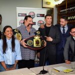Los promotores y los principales peleadores de la Warriors Battle Weekend, en la presentación