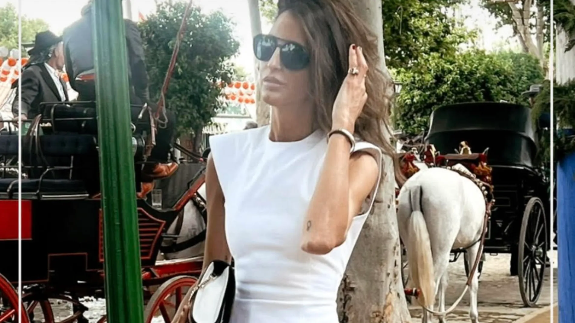 Inés Domecq en la Feria de Abril.