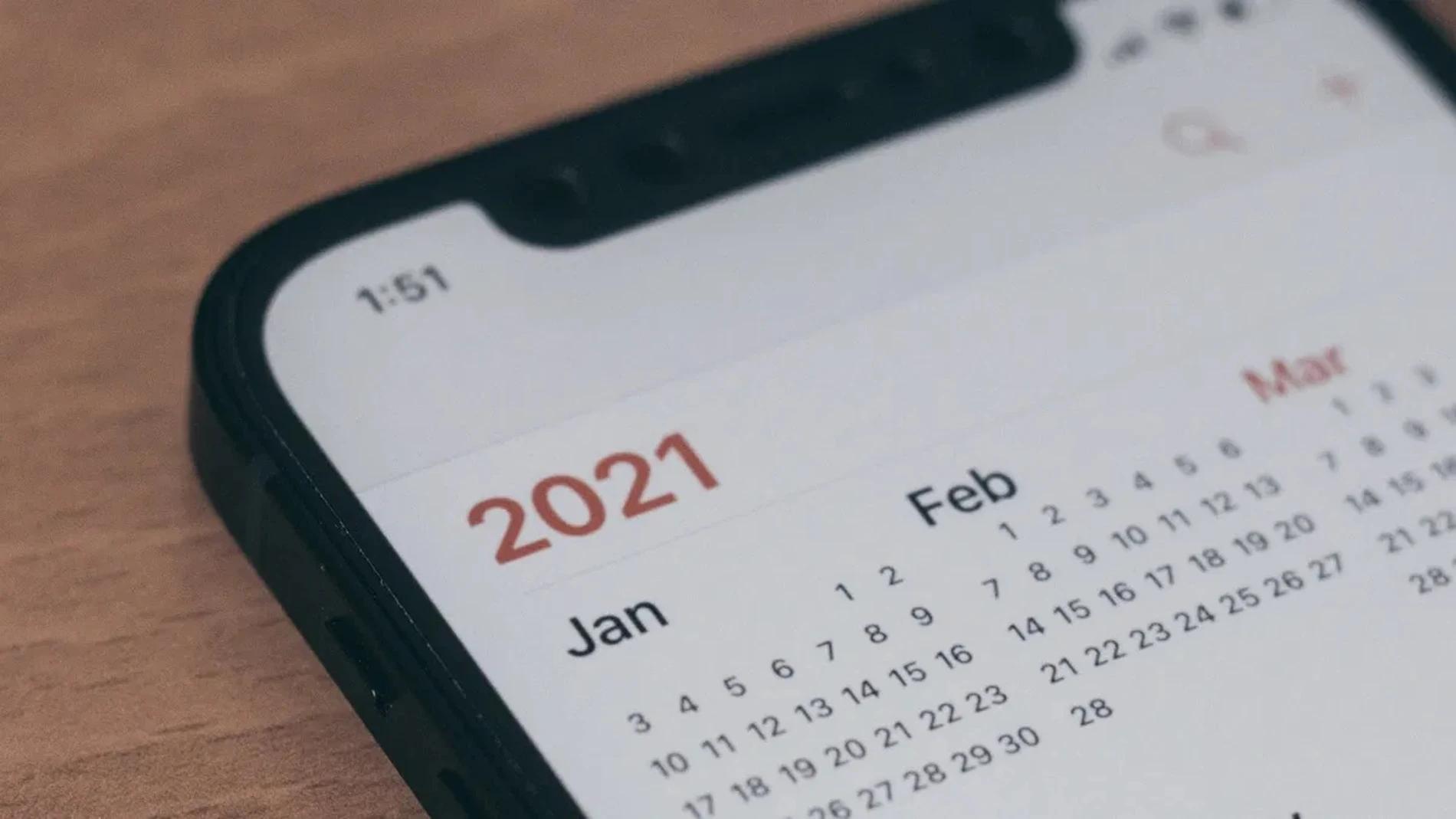 App de Calendario en el iPhone