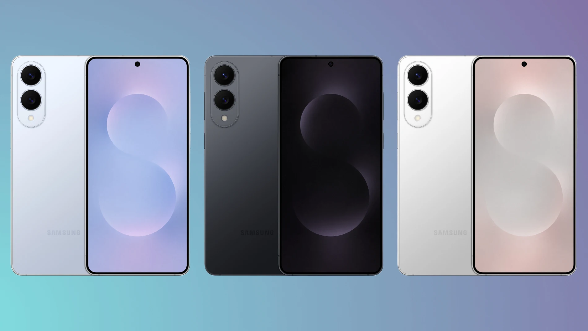 El Samsung Galaxy S25 Edge en sus tres colores diferentes