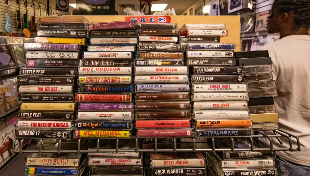 Saldo de cassettes en una tienda