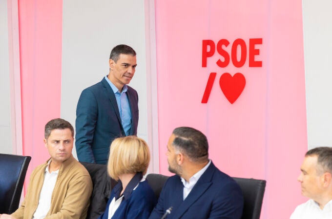 Pedro Sánchez durante la ejecutiva del PSOE