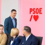 Pedro Sánchez durante la ejecutiva del PSOE