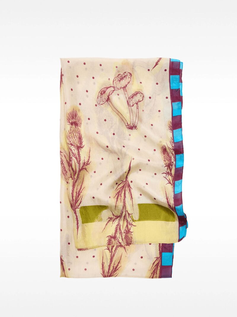 Pañuelo estampado 100% seda.