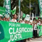 Concentración de SATSE el pasado mes de junio reclamando al Gobierno una clasificación profesional justa para las enfermeras y fisioterapeutas
