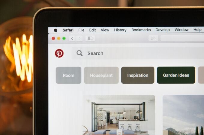 La interfaz de Pinterest