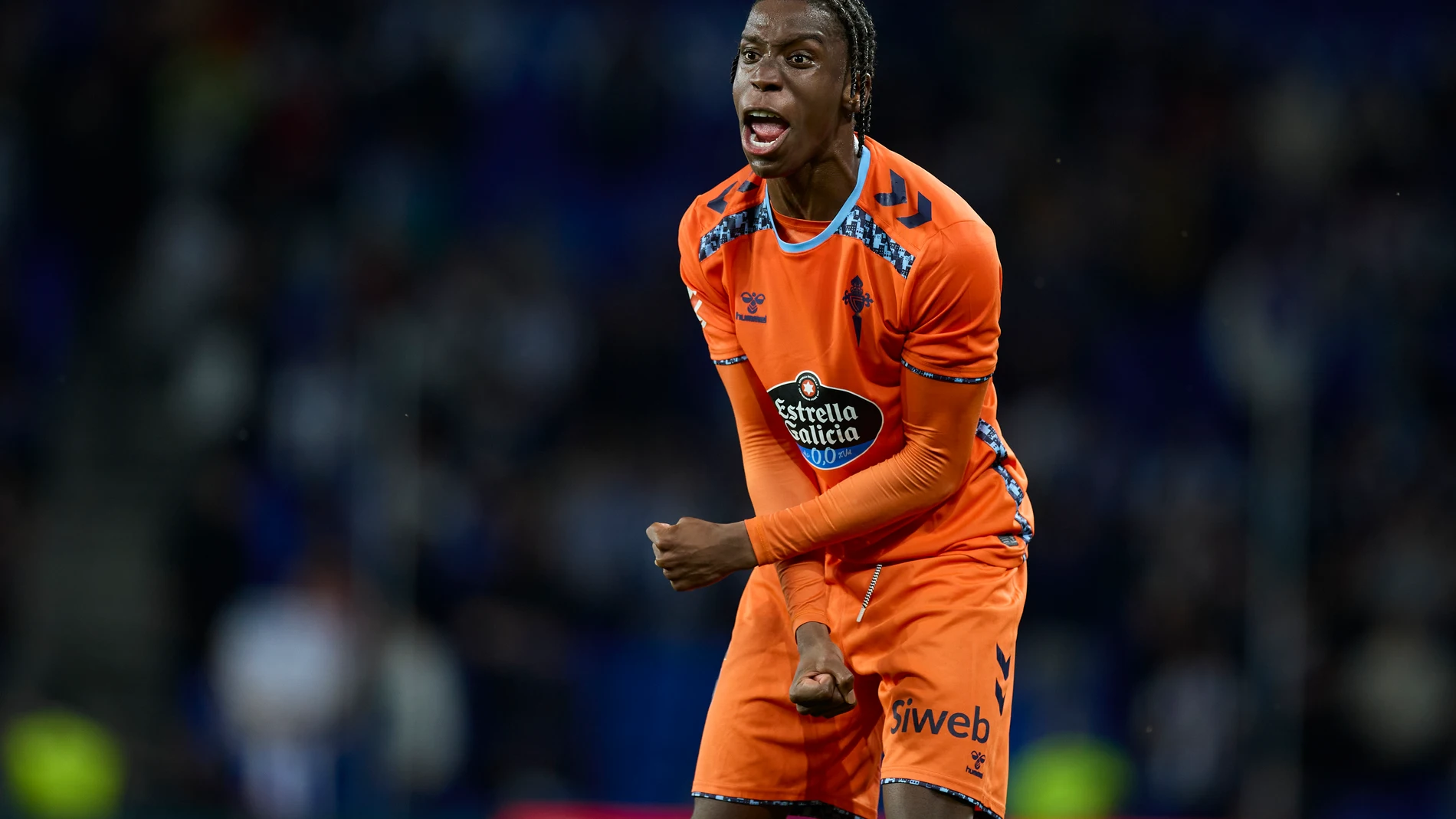 Ilaix Moriba of RC Celta de Vigo reacts during the LaLiga EA Sports match between Real Sociedad and RC Celta de Vigo at Reale Arena on May 13, 2025, in San Sebastian, Spain. AFP7 13/05/2025 ONLY FOR USE IN SPAIN
