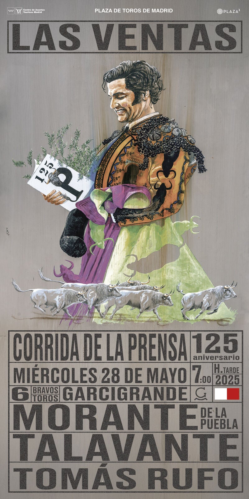 Cartel diseñado por Alfonso Rey para la Corrida de la Prensa