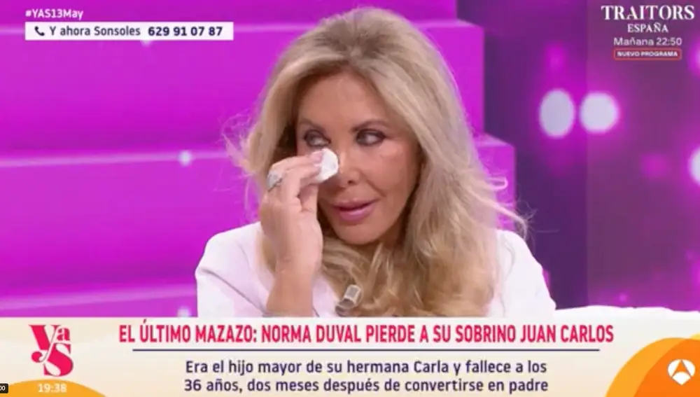 Captura de Norma Duval en 'Y ahora Sonsoles'