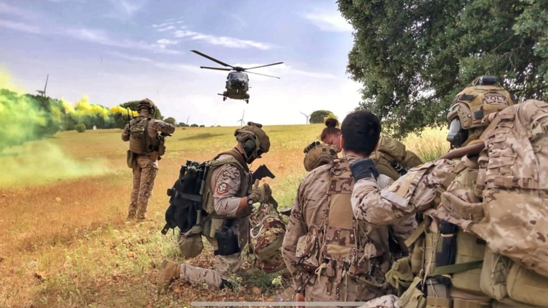 El Ejército del Aire durante el ejercicio de rescate de combate en Albacete.
