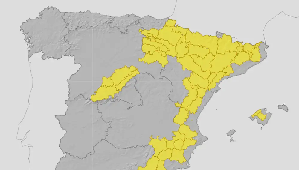 Los avisos de la AEMET para este martes