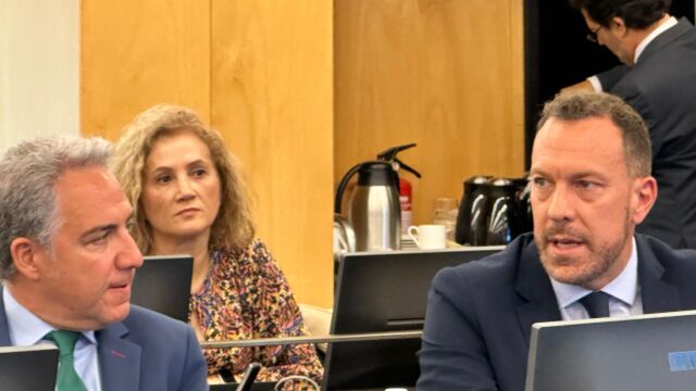 Héctor Palencia interviene en la comisión de transportes en presencia de Elías Bendodo