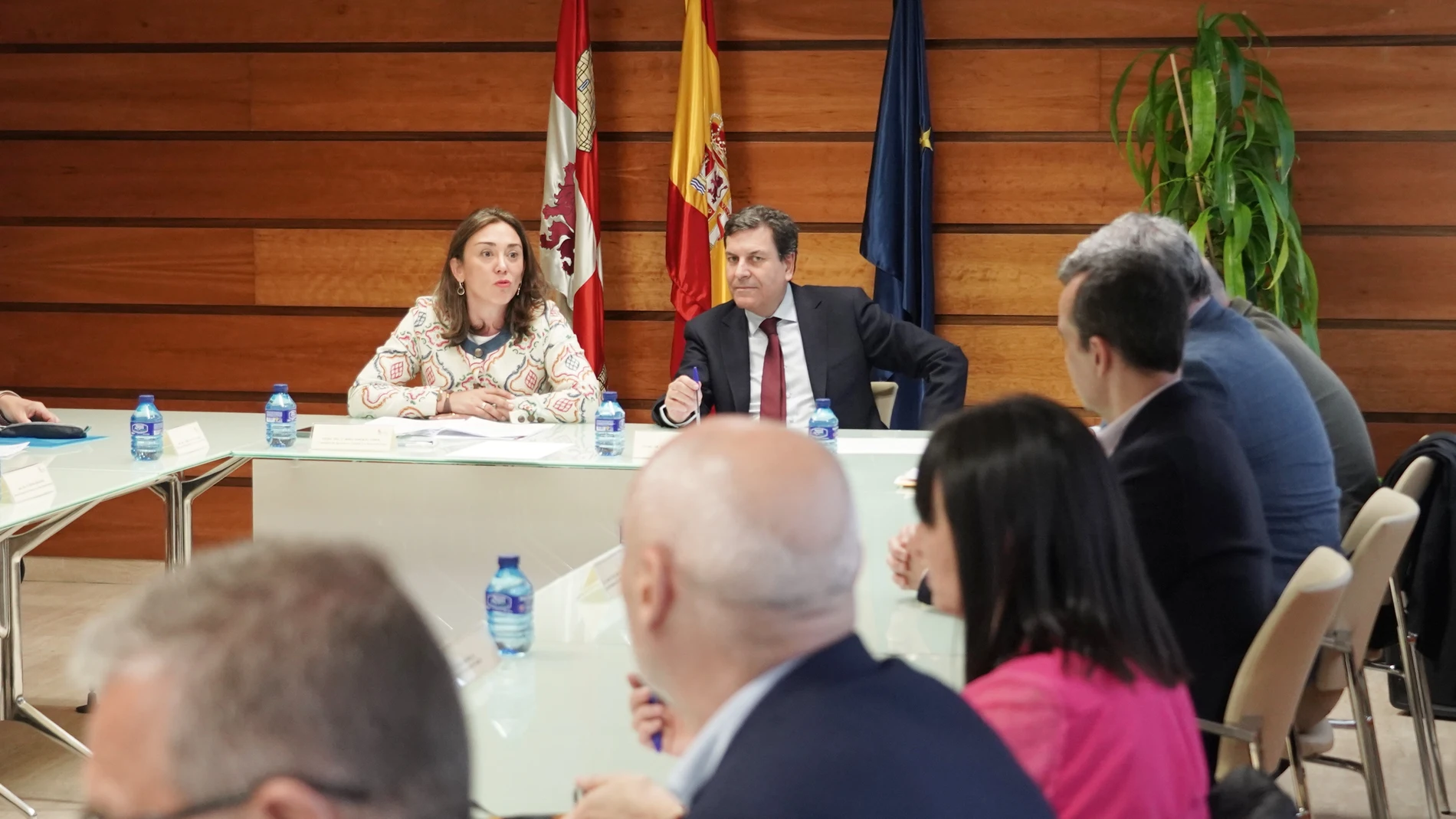 González Corral y Fernández Carriedo durante su reunión con representantes de las DO de vinos de Castilla y León