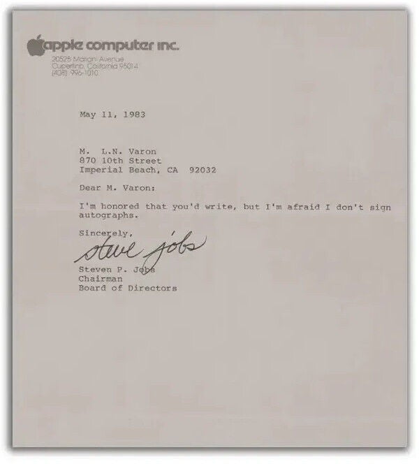 La carta remitida por Steve Jobs