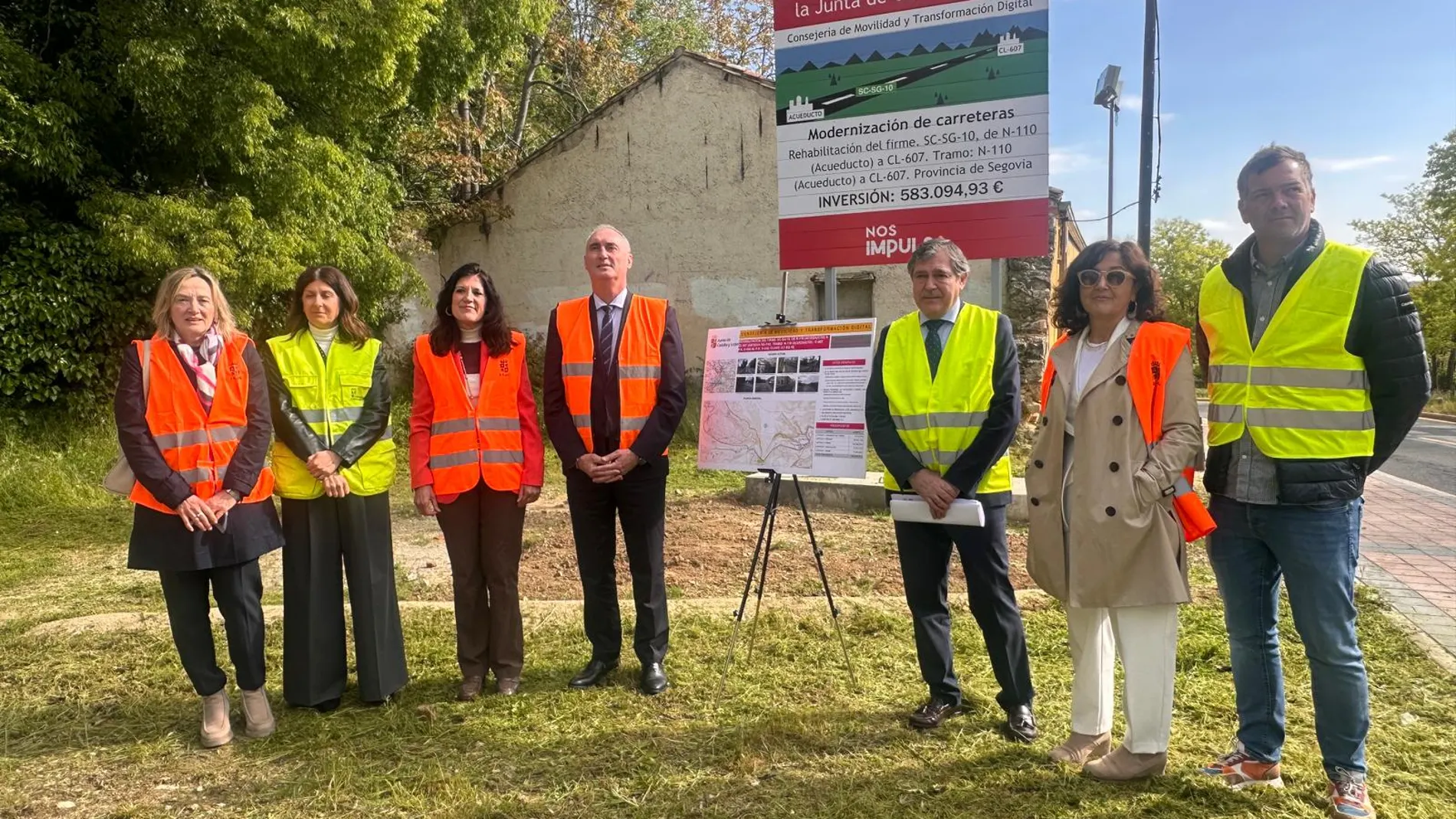 Visita a las obras en la carretera SC-SG-10 en el entorno del Acueducto de Segovia