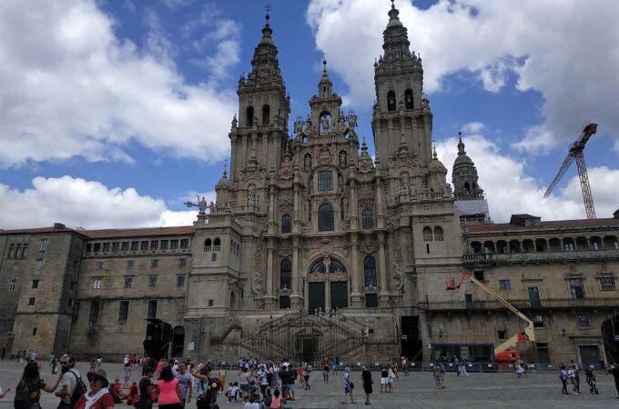Peregrinos en la Catedral de Santiago. 