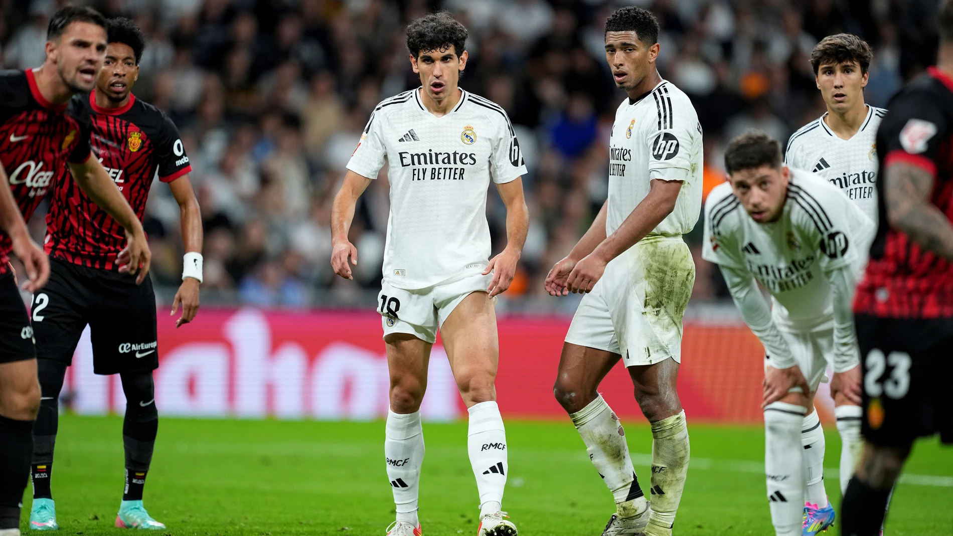 Jesus Vallejo of Real Madrid looks on during the Spanish League, LaLiga EA Sports, football match played between Real Madrid and RCD Mallorca at Santiago Bernabeu stadium on May 14, 2025, in Madrid, Spain. AFP7 14/05/2025 ONLY FOR USE IN SPAIN
