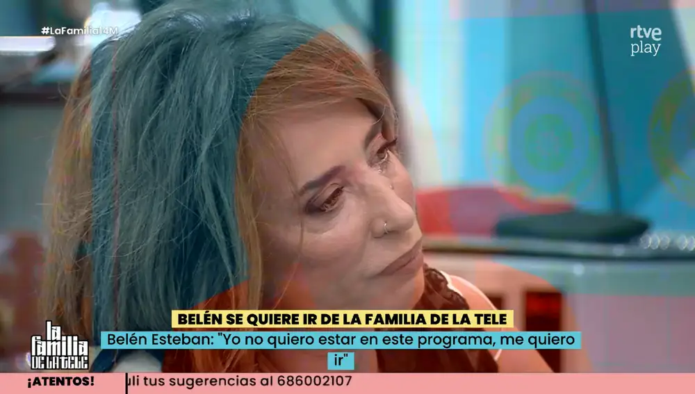 María Patiño, muy emocionada en "La familia de la tele"