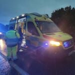 Muere un hombre de 80 años en una salida de vía en la M-235 en Los Santos de la Humosa (Madrid).