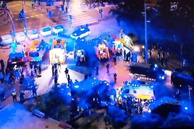 Ambulancias en los alrededores del RCDE Stadium