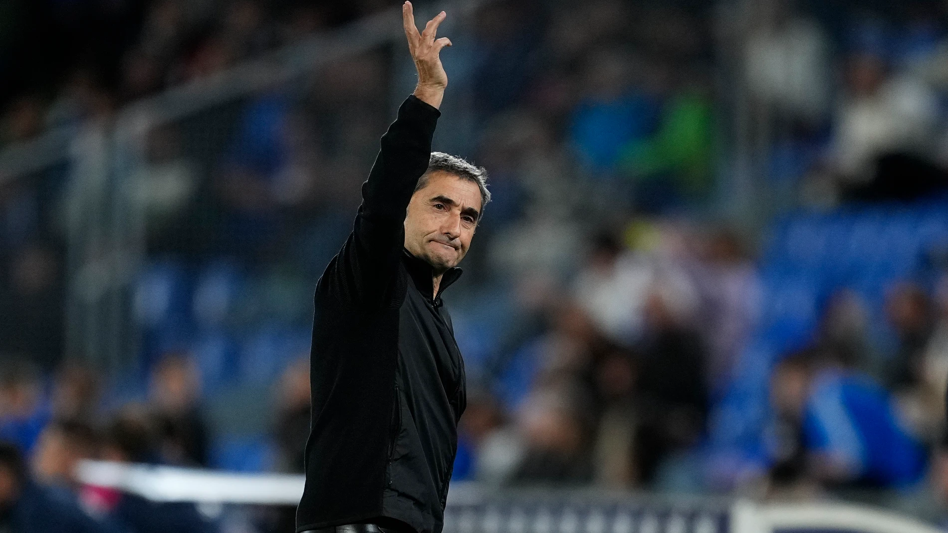 Ernesto Valverde, head coach of Athletic Club, gestures during the Spanish League, LaLiga EA Sports, football match played between Getafe CF and Athletic Club de Bilbao at Coliseum de Getafe stadium on May 15, 2025, in Getafe, Madrid, Spain. AFP7 15/05/2025 ONLY FOR USE IN SPAIN