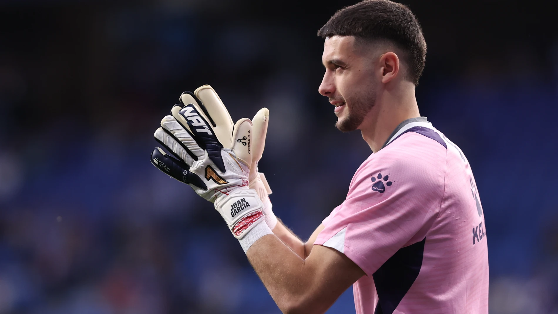 Joan Garcia of RCD Espanyol gestures during the Spanish league, La Liga EA Sports, football match played between RCD Espanyol and FC Barcelona at RCDE Stadium on May 15, 2025 in Cornella, Barcelona, Spain.AFP7 15/05/2025 ONLY FOR USE IN SPAIN