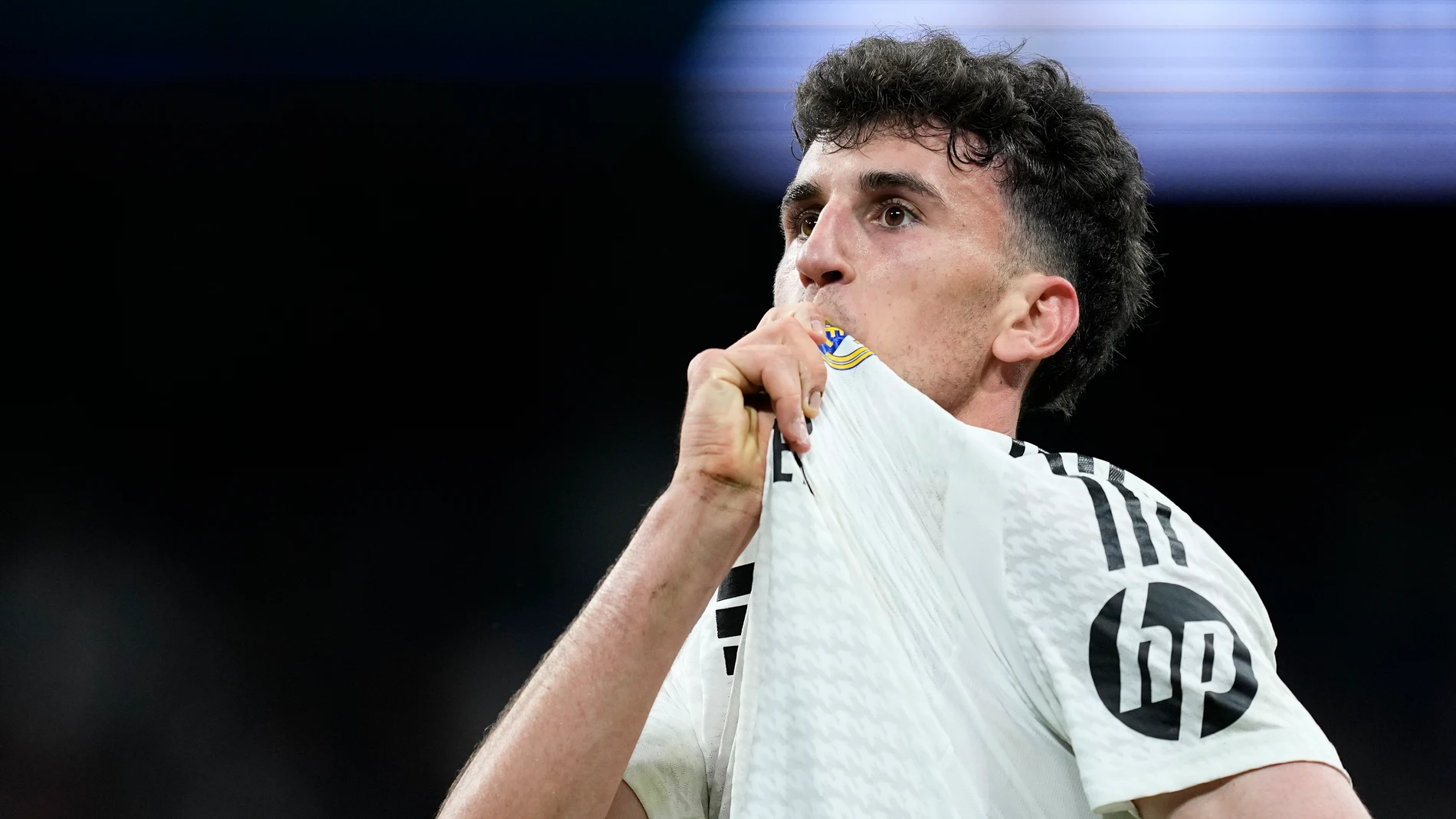 Jacobo Ramon of Real Madrid celebrates a goal during the Spanish League, LaLiga EA Sports, football match played between Real Madrid and RCD Mallorca at Santiago Bernabeu stadium on May 14, 2025, in Madrid, Spain. AFP7 14/05/2025 ONLY FOR USE IN SPAIN