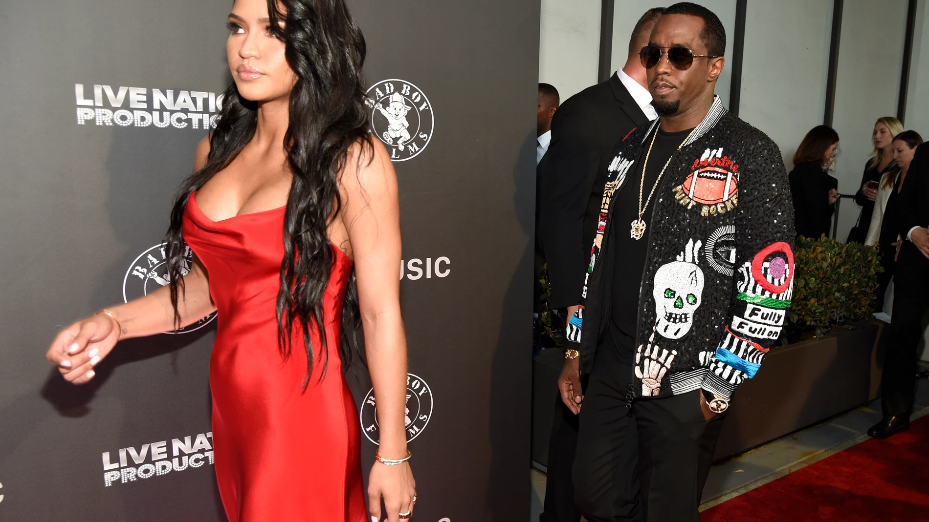 FILE - Cassie Ventura, left, and Sean "Diddy" Combs, arrive at the Los Angeles premiere of "Can't Stop, Won't Stop: A Bad Boy Story" at the Writers Guild Theater, June 21, 2017, in Beverly Hills, Calif. (Photo by Chris Pizzello/Invision/AP File)