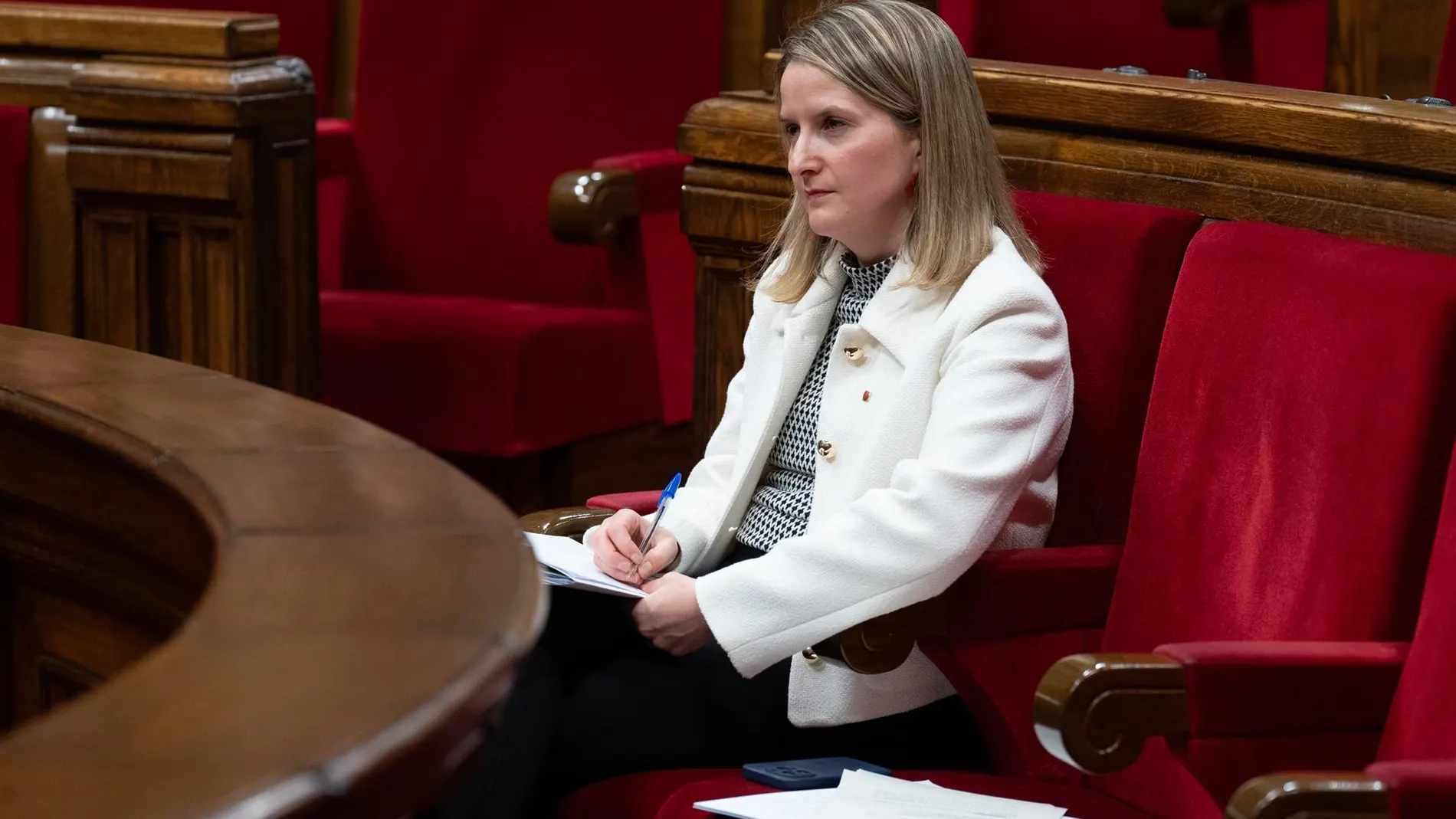 La consellera de Drets Socials i Inclusió de la Generalitat, Mònica Martínez Bravo, en el Parlament