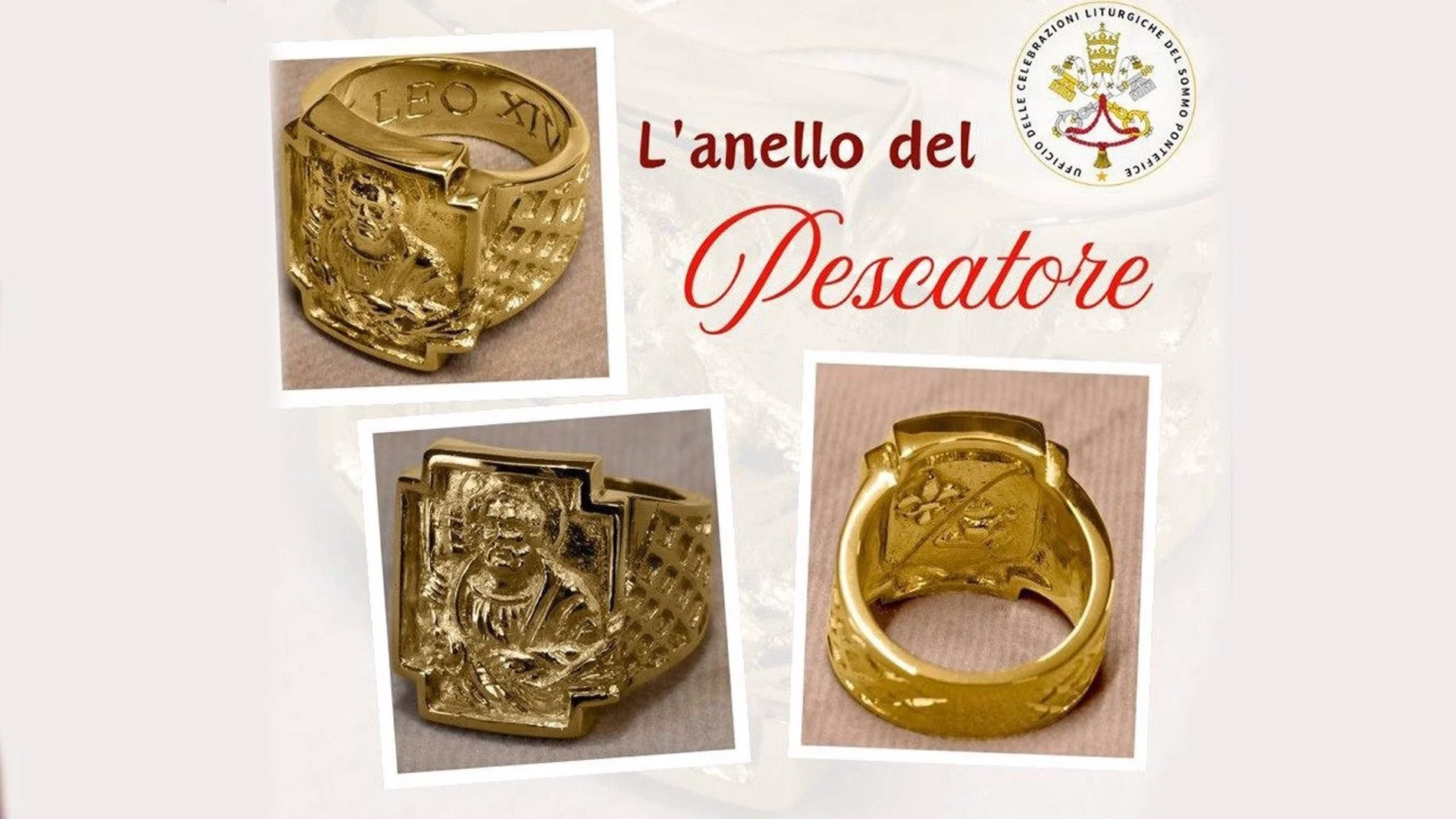 El Vaticano difunde las imágenes del Anillo del Pescador de León XIV