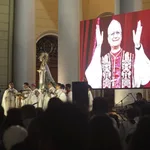 People participate in a vigil before a Holy Mass for the beginning of the Pontificate of Pope Leo XIV, in front of the Cathedral of Saint Mary in Chiclayo, Peru early on May 18, 2025. Ten days after the soft-spoken Robert Francis Prevost was chosen from among his fellow cardinals to lead the world's 1.4 billion Catholics, his papacy will formally begin in a ceremony at St Peter's Square