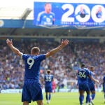 Jamie Vardy celebra su gol 200 en el último partido vistiendo los colores del Leicester City 