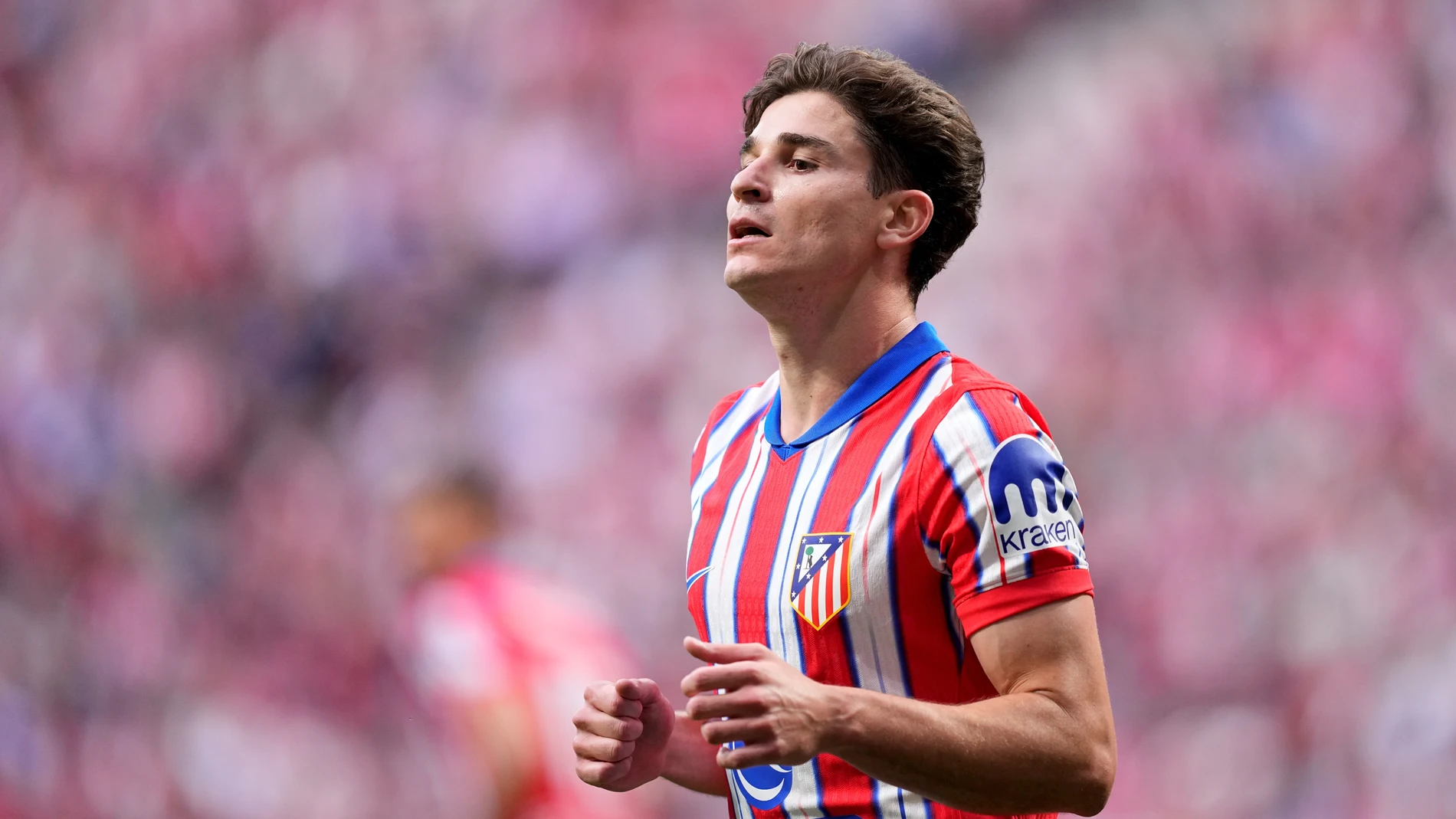 Julian Alvarez of Atletico de Madrid looks on during the Spanish League, LaLiga EA Sports, football match played between Atletico de Madrid and Real Betis Balompie at Riyadh Air Metropolitano stadium on May 18, 2025, in Madrid, Spain. AFP7 18/05/2025 ONLY FOR USE IN SPAIN