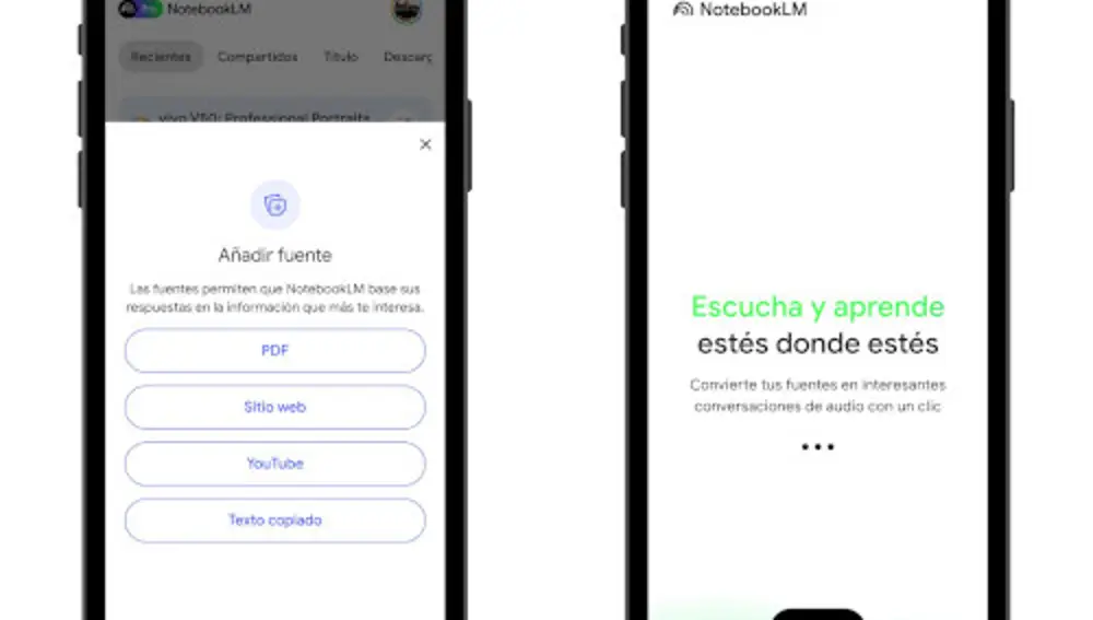 Así luce la app NotebookLM