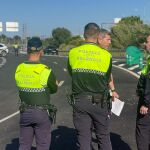 Agentes de la Policía Local desplazados al lugar del accidente