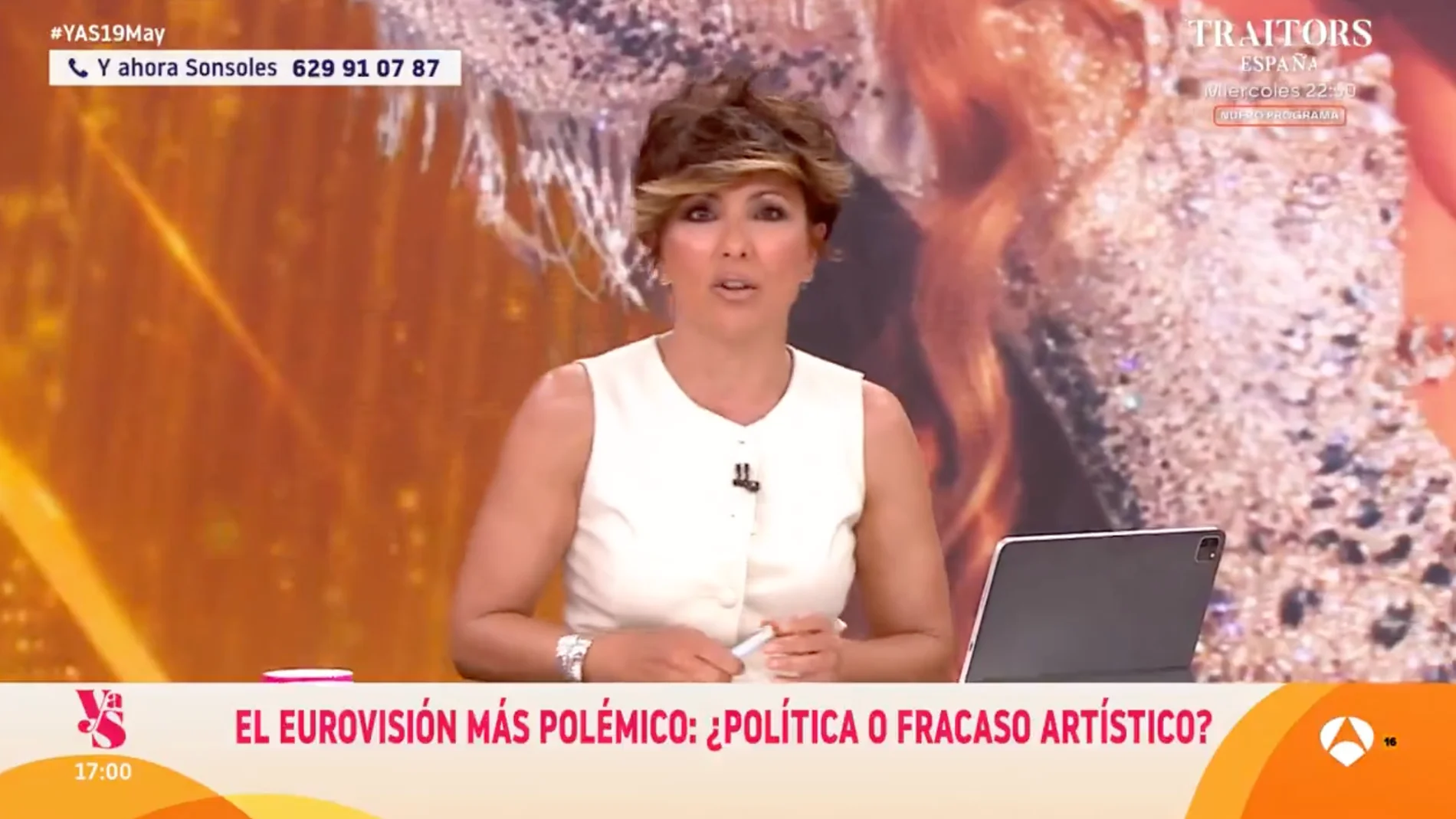 Sonsoles Ónega, obligada a frenar a uno de sus colaboradores por lo que comenta sobre Eurovisión