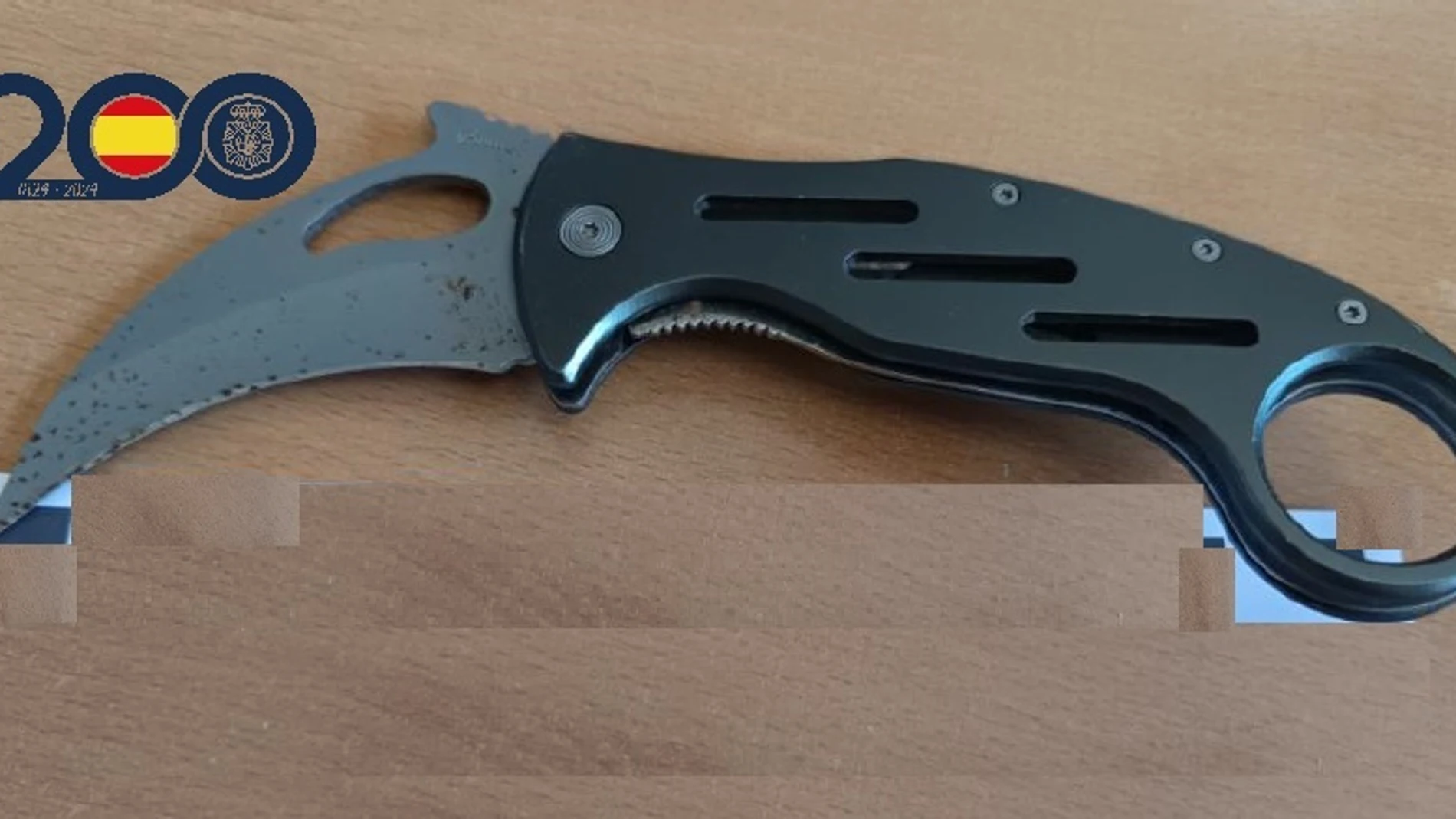 La Policía Nacional detiene en Molina de Segura a dos individuos implicados presuntamente en una riña. En la foto se aprecia el arma intervenida REMITIDA / HANDOUT por POLICÍA NACIONAL Fotografía remitida a medios de comunicación exclusivamente para ilustrar la noticia a la que hace referencia la imagen, y citando la procedencia de la imagen en la firma 19/05/2025