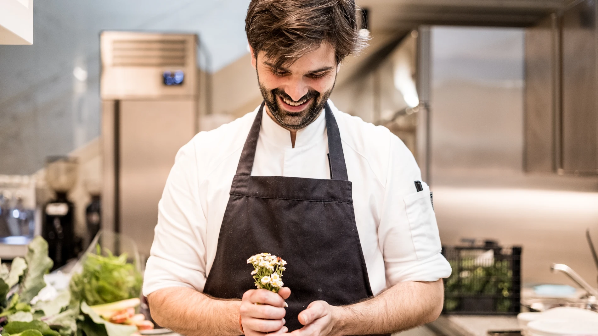 Coco Montes en su restaurante Pabú, con una estrella Michelin